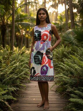 Tahari Mindy Dress in Solstice Orange Fully Lined Sleeveless Sz 12